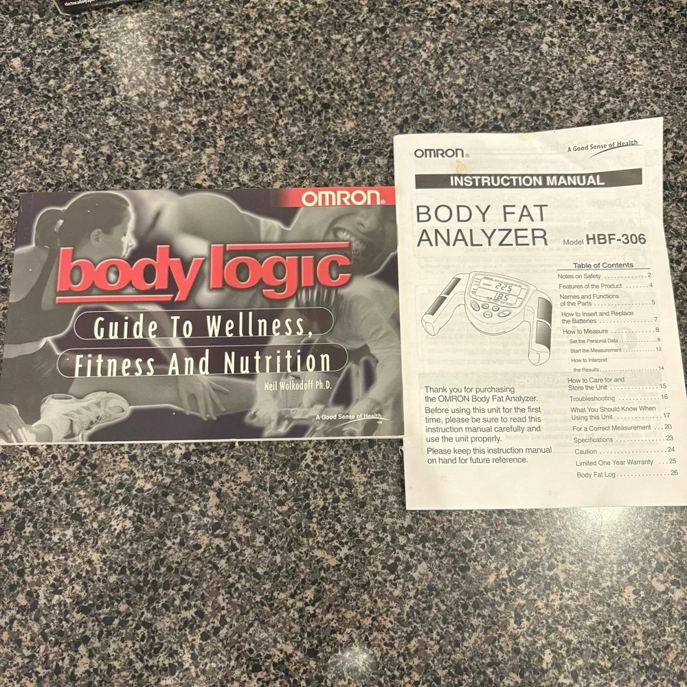 Omron HBF-306BL Body Logic Handheld Body Fat Analyzer & Manual & Fitness Guide